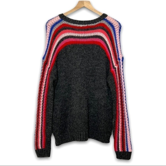 XIRENA Alpaca Blend 90s Colorblock Stripe Après Ski Pullover Crewneck‎ Sweater S - Picture 4 of 8